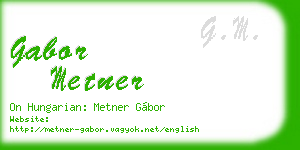 gabor metner business card