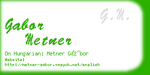 gabor metner business card